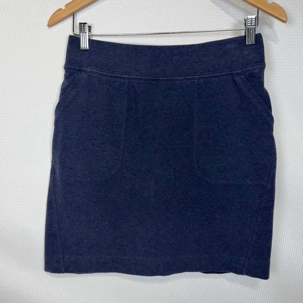Duluth Trading Co Skort Womens XSmall Navy Knit Stretch Casual Active Skirt